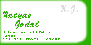 matyas godal business card